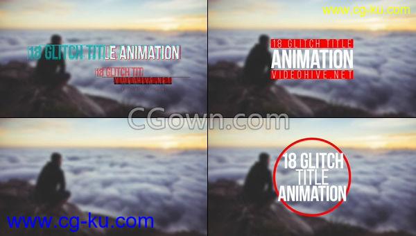 18组Glitch特效字幕条故障效果文字标题动画工程-AE模板下载的图片1
