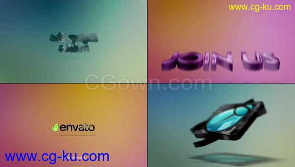 3D光泽质感反射标志快速旋转公司企业透明玻璃LOGO演绎动画-AE模板下载的图片1