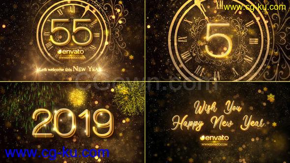2019新年倒数60秒倒计时时钟颁奖典礼庆祝活动跨年片头视频-AE模板下载的图片1
