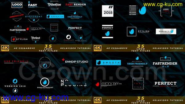 4K分辨率文本标题包信息图形LOGO标志排版动画-AE模板下载的图片1