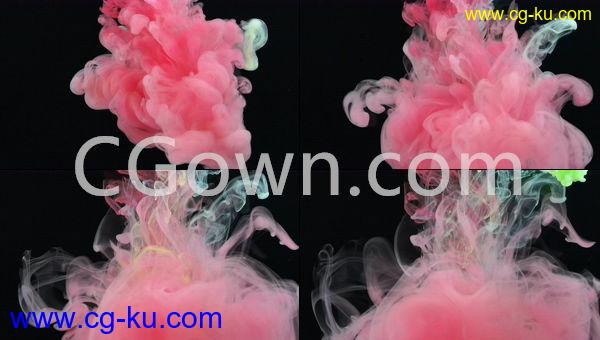 4K视频素材水墨抽象水彩烟雾下降挥散特效动画可商用的图片1