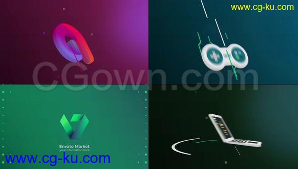 3D标志翻转动画游戏公司小工具图标预览LOGO片头-AE模板的图片1