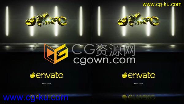 3D动画多发LOGO片头信号损坏故障霓虹灯效果视频制作-AE模板下载的图片1