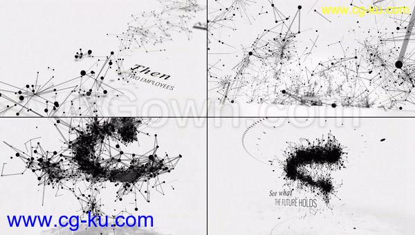 点线连接水墨粒子散发企业现代网络技术发展标题宣传片-AE模板下载的图片1