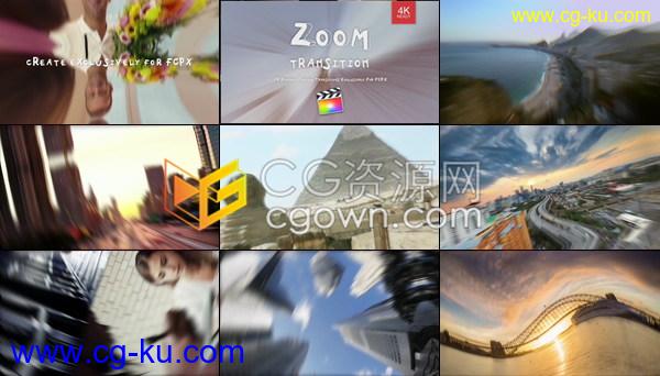 94种视频转场效果FCPX插件缩放冲击扭曲旋转移动模糊动画的图片1