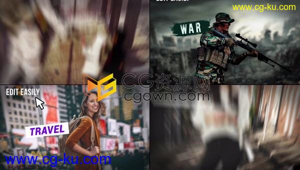 3D分层效果介绍人物动画效果片头游戏体育战争电影视频-AE模板下载的图片1