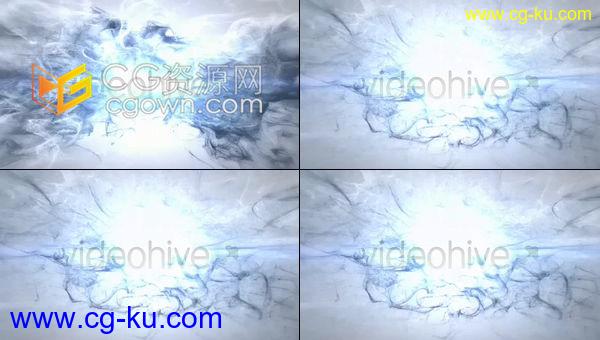 旋转粒子标志烟熏特效演绎LOGO片头炫酷动画-AE模板下载的图片1