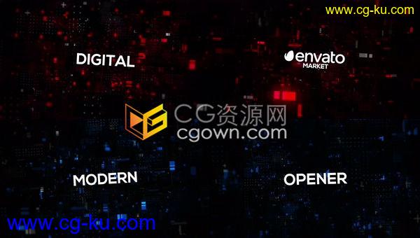 空间感HUD创意数字技术简介科技公司商务演示标题排版动画-AE模板下载的图片1