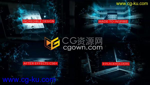 互联网5G时代企业宣传三维点线科技Plexus标题幻灯片-AE模板下载的图片1