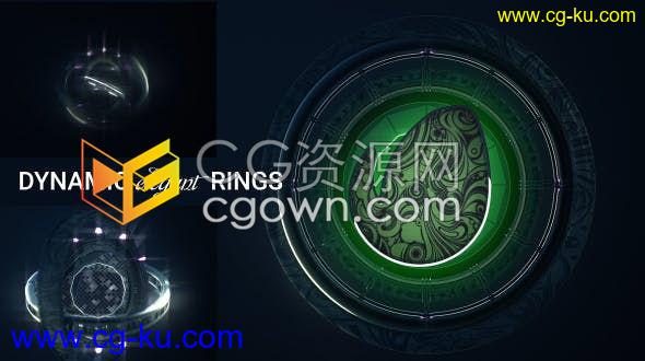3D快速动态圆环标志展示开场动画-AE模板免费下载的图片1