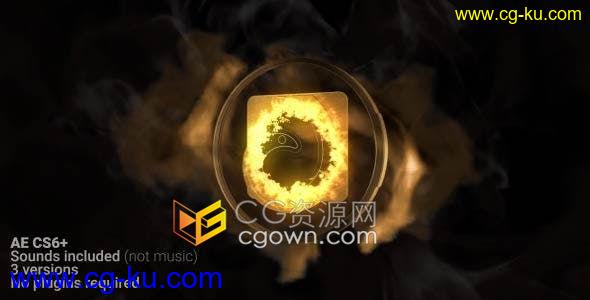 黄金风暴粒子特效演绎暗沙标志LOGO标题片头动画-AE模板下载的图片1