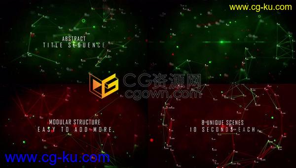 3D科技感点线连接彩色plexus网络粒子文字标题序列动画-AE模板下载的图片1