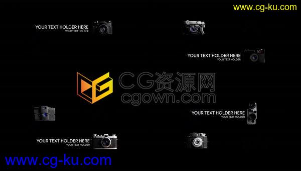 复古相机翻转变形演绎简约印刷标题包装动画-AE模板下载的图片1