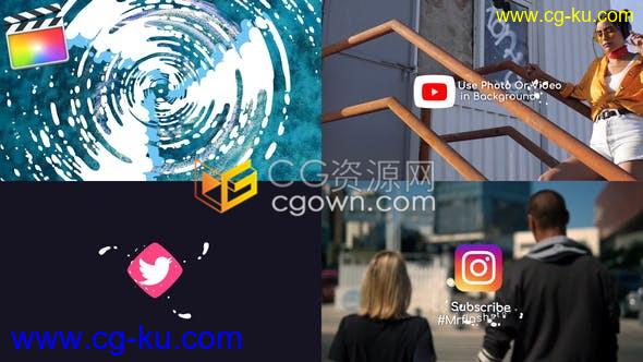 FCPX片头插件2组卡通液体水MG图形LOGO动画效果支持4K的图片1