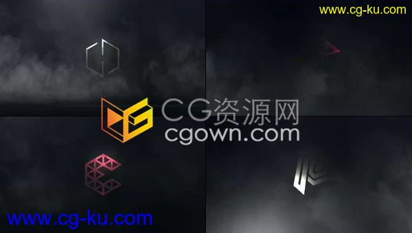3D神秘烟雾粒子金属质感反射4k标志LOGO片头含音效-AE模板下载的图片1