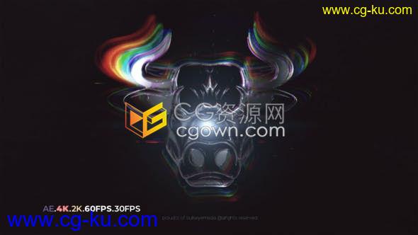 4K隧道式LOGO轮廓光斑效果数字RBG标志缩放故障过渡片头AE模板的图片1