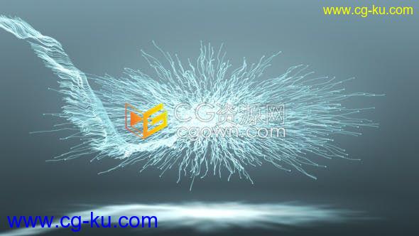 抽象流畅波浪形生长线条扩张发散条纹絮状粒子标志LOGO片头-AE模板的图片1