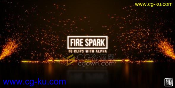 16组爆炸坠落弹射飞溅火星火花粒子带有Alpha通道视频素材下载的图片1