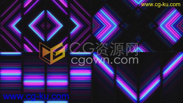 4个循环视频背景投影LED屏幕霓虹灯效果VJ素材视频包下载的图片1