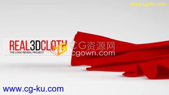 真实3D模型布料织物绸缎动态模拟揭示标志LOGO片头动画-AE模板下载的图片1