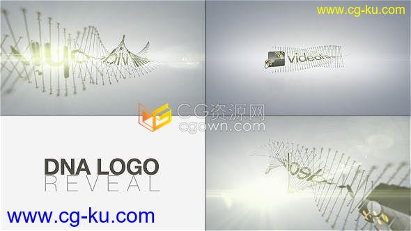 炫酷DNA链演绎高科技医学生物科学动画医药企业标识LOGO片头-AE模板下载的图片1