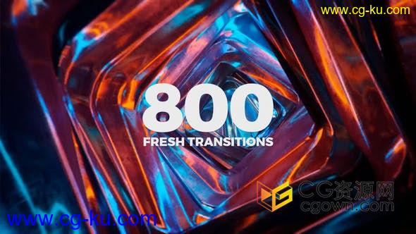 800种Transitions视频转场动画效果制作粒子光效失真故障艺术分裂等-AE模板下载的图片1
