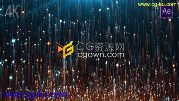 4K发光闪耀流星粒子拖尾上升循环背景元素动画免费下载-AE模板的图片1