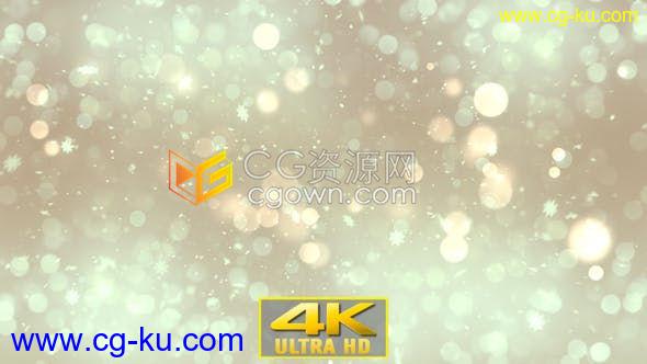 4K温馨美好圣诞节日雪花背景冬季祝福纯洁素雅闪光背景素材下载的图片1