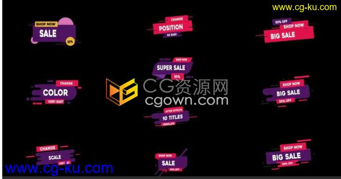 4K明亮简单标题动画商店促销展示折扣介绍社交媒体演示文本动画-AE模板的图片1