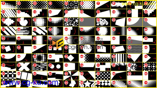 100组4K超实用转场各种图形组合元素过渡包带Alpha透明通道视频素材下载的图片1