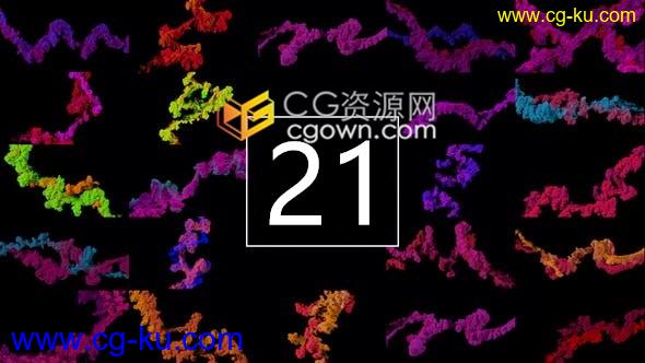 21组彩色烟雾路径生长特效效果视频素材还带有AE对视频二次修改颜色下载的图片1