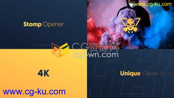 4K文字排版快闪片头现代快节奏动态图文开场片头-AE模板下载的图片1
