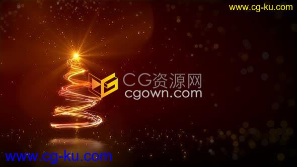 4K雪花飘落粒子光线环成圣诞树背景视频素材免费下载的图片1