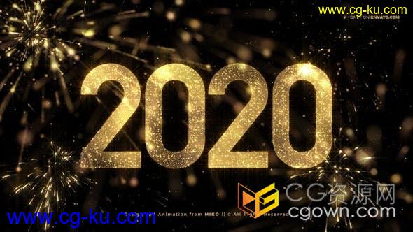 2020年新年10秒倒计时金色闪光飘逸粒子元旦除夕晚会倒数背景视频素材的图片1