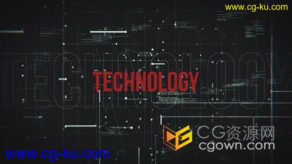 4K黑暗气氛科幻元素HUD像差特效高科技互联网公司标题预告片-AE模板的图片1