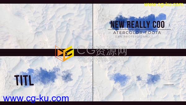 4K现代美丽水彩艺术特效标题演讲演示幻灯片电视节目活动视频片头-AE模板的图片1