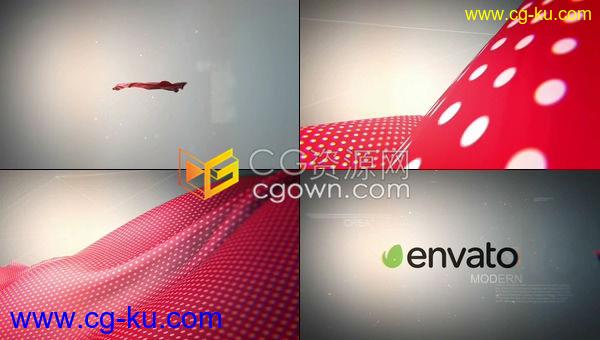 3D景深色差效果浮布标志LOGO展示动画-AE模板下载的图片1