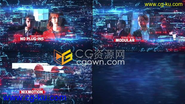未来数字科幻小故障高科技公司企业商务图文展示介绍宣传视频制作-AE模板下载的图片1