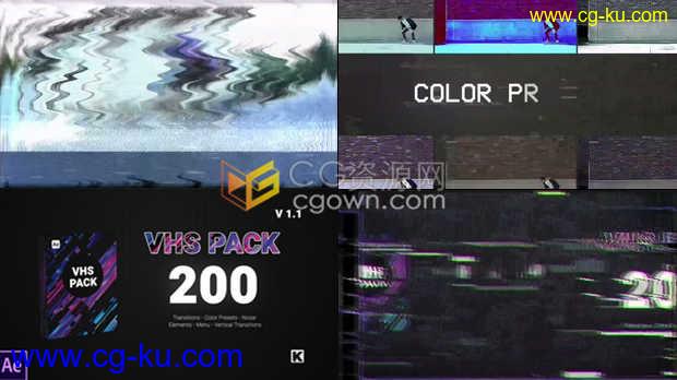 200种VHS坏信号数字失真故障画面视频效果制作工程文件-AE模板免费下载的图片1