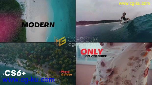 Vlog宣传片头AE模板动感清爽夏日时尚旅游视频栏目节目包装制作-AE模板下载的图片1