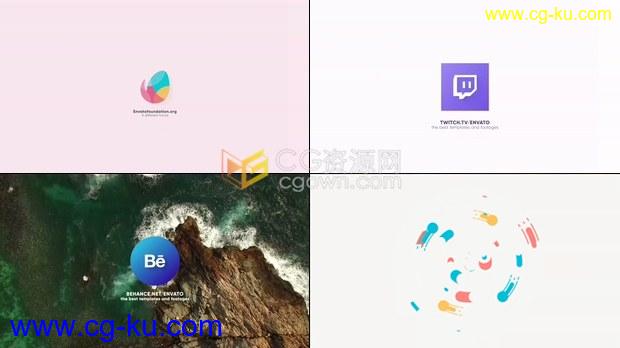4K分辨率二维抽象MG动画彩色图形动画效果LOGO片头视频-PR模板下载的图片1