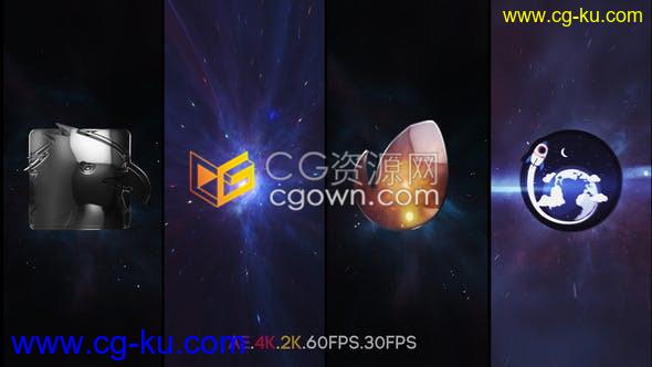 4K多彩粒子涡流隧道空间穿梭飞行变焦揭示LOGO片头-AE模板下载的图片1