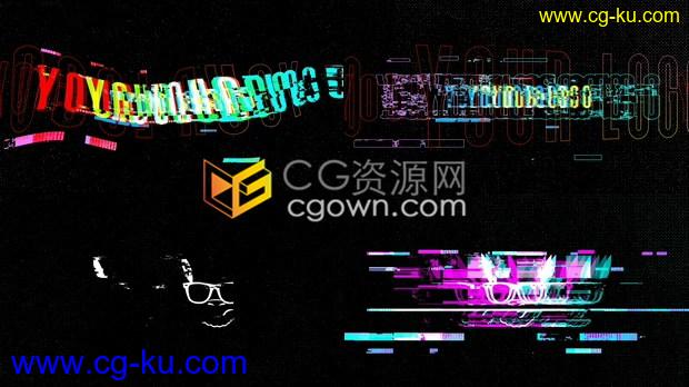 4K故障毛刺标志RGB移位徽标LOGO动画-AE模板下载的图片1