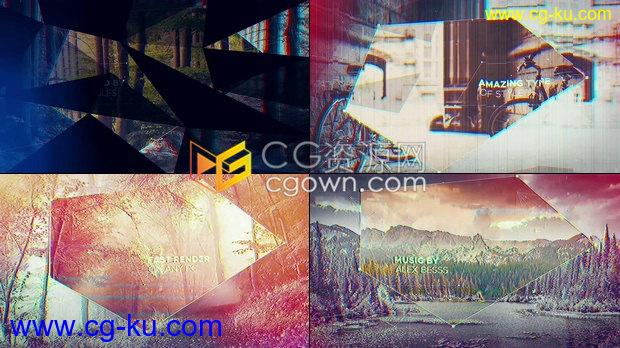 创意图形遮罩幻灯片制作AE与PR模板下载优雅现代时尚宣传片视频的图片1