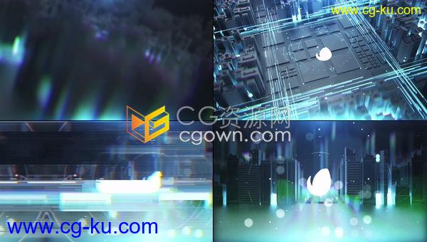 高科技3d城市环境发光交通线史诗数字城市标志LOGO动画-AE模板的图片1