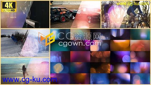 4K分辨率35组色彩艳丽镜头光晕光泄漏散景光效视频素材下载的图片1