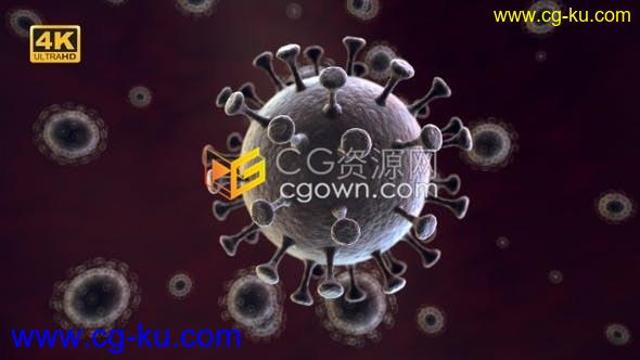 4K超高清分辨率新型冠状病毒微生物支原体covid-19形状背景视频素材的图片1