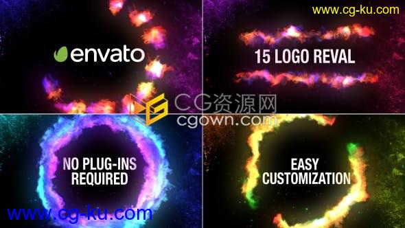 15种能量光线粒子动画效果演绎LOGO视频片头制作工程-AE模板下载的图片1