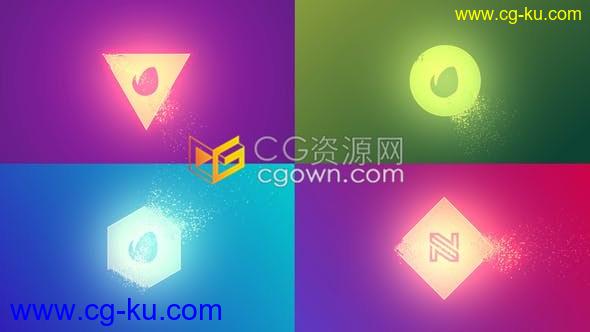 4K分辨率发光LOGO标志慢慢散发粒子动画效果视频片头-AE模板免费下载的图片1