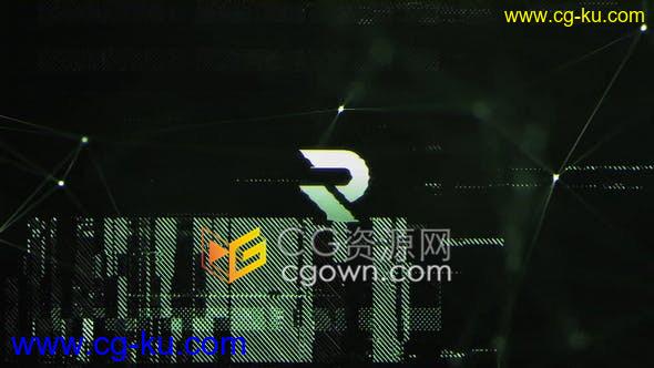 4K视频片头制作AE模板连线闪闪发光数字失真毛刺RGB故障特效效果的图片1